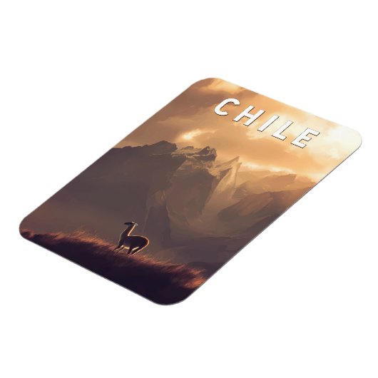 Chile Illustration Travel Art Vintage Magneet (Linkerzijde)