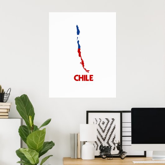 CHILE MAP POSTER (Thuiskantoor)