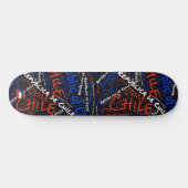 Chile National Pride Wordcloud Persoonlijk Skateboard (Horizontaal)