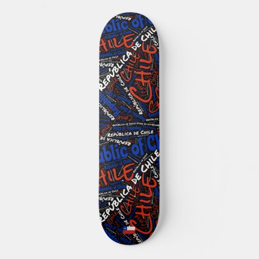 Chile National Pride Wordcloud Persoonlijk Skateboard (Voorkant)