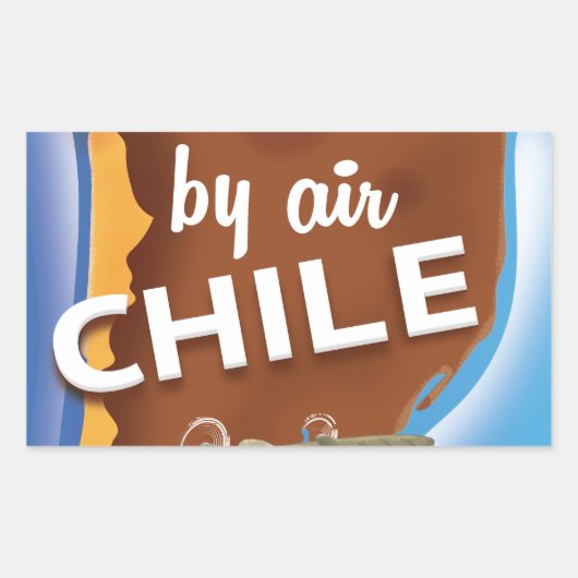 Chile Oude Reisposter Rechthoekige Sticker (Voorkant)