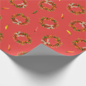 Chile Pepper Wreaths Festive Pattern Cadeaupapier (Hoek)