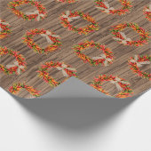 Chile Pepper Wreaths on Rustic Wood Pattern Cadeaupapier (Hoek)