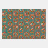 Chile Pepper Wreaths on Rustic Wood Pattern  Inpakpapier Vel (Voorkant 3)