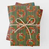 Chile Pepper Wreaths on Rustic Wood Pattern  Inpakpapier Vel (In situ)