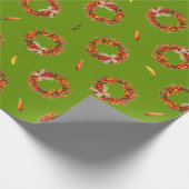 Chile Ristra Wreaths and Peppers All-Over Pattern Cadeaupapier (Hoek)