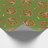 Chile Ristra Wreaths and Peppers All-Over Pattern Cadeaupapier (Hoek)