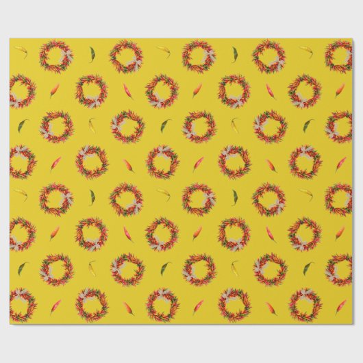 Chile Ristra Wreaths and Peppers All-Over Pattern  Cadeaupapier (Vlak)