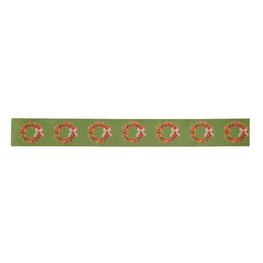 Chile Ristra Wreaths Pattern Satijnen Lint (Voorkant)