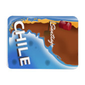 Chile santiago Oude Reisposter Magneet (Horizontaal)