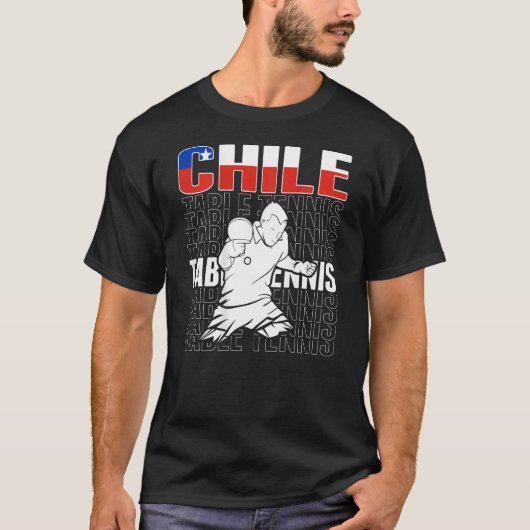 Chile Table Tennis   Support Chilean Ping Pong Tea T-shirt (Voorkant)