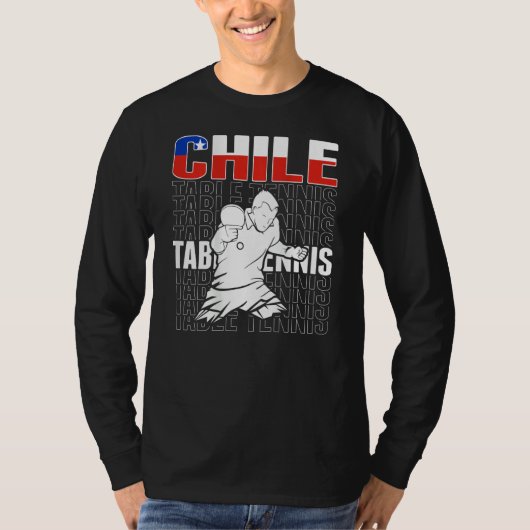 Chile Table Tennis   Support Chilean Ping Pong Tea T-shirt (Voorkant)