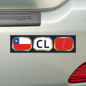 Chile Vlag Landkaart Code Bumpersticker (Op auto)