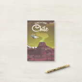 Chile vulkaan vintage reisposter post-it® notes (Op bureau)