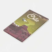 Chile vulkaan vintage reisposter post-it® notes (Schuin)