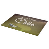 Chile vulkaan vintage reisposter snijplank (Hoek)