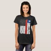 Chilean American Flag T-Shirt Pride Chile USA (Voorkant volledig)
