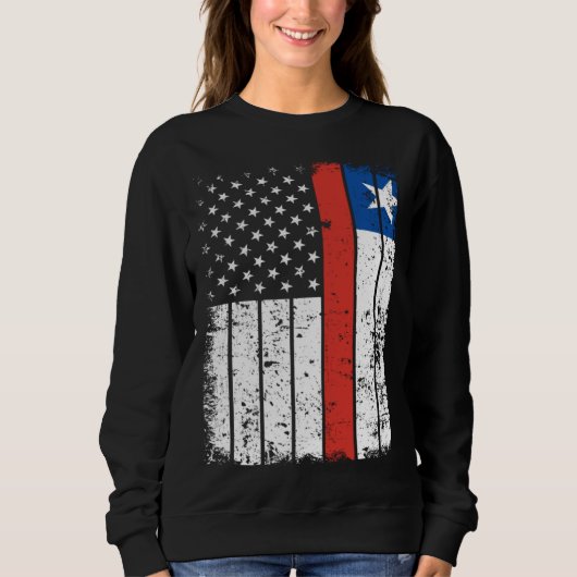 Chilean American Flag T-Shirt Pride Chile USA (Voorkant)