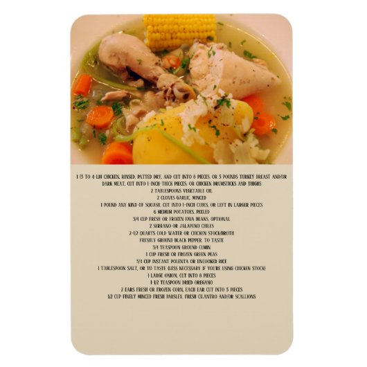 Chilean Cazuela de Ave Recipe Magneet (Verticaal)