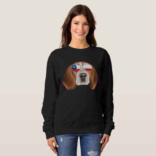 Chilean Flag Beagle Dog Chile Pocket Trui (Voorkant volledig)