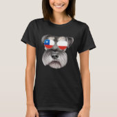 Chilean Flag Miniature Schnauzer Dog Chile Pocket T-shirt (Voorkant)