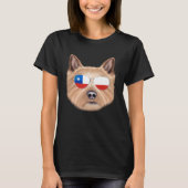 Chilean Flag Norwich Terrier Dog Chile Pocket T-shirt (Voorkant)