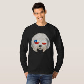 Chilean Flag Old English Sheepdog Dog Chile Pocket T-shirt (Voorkant volledig)