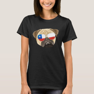 Chilean Flag Pug Dog Chile Pocket T-shirt