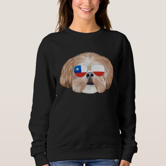 Chilean Flag Shih Tzu Dog Chile Pocket Trui (Voorkant)