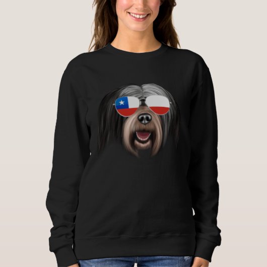 Chilean Flag Tibetan Terrier Dog Chile Pocket Trui (Voorkant)