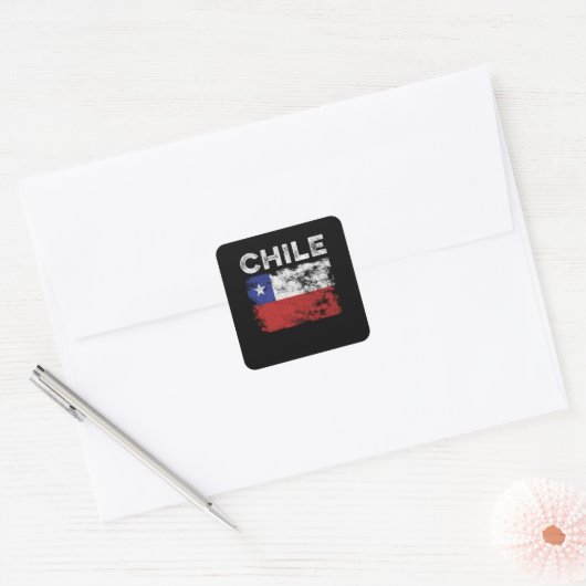 Chilean Flag Vierkante Sticker (Envelop)