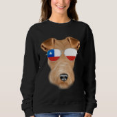 Chilean Flag Wire Fox Terrier Dog Chile Pocket Trui (Voorkant)