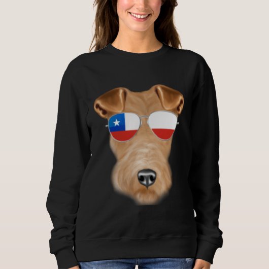Chilean Flag Wire Fox Terrier Dog Chile Pocket Trui (Voorkant)