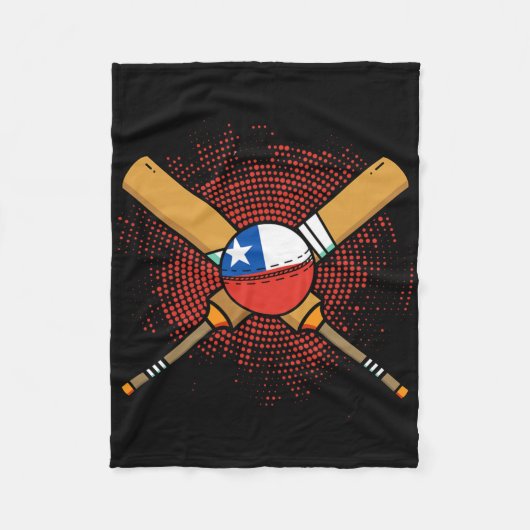 Chileens cricketracket en Ll vlag van Chili Fleece Deken (Voorkant)