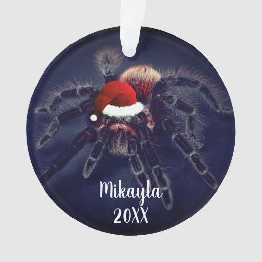  Chileens Roos Hair Tarantula in Santa Hat Ornament (voorkant)