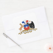 Chileens wapen, vlag van Chili Vierkante Sticker (Envelop)