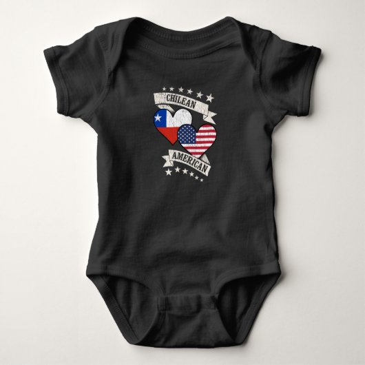Chileense Amerikaanse hartvlaggen Chili Amerika Romper (Voorkant)