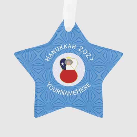 Chileense Angel Chanoeka Vlag gepersonaliseerd Ornament (achterkant)