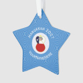 Chileense Angel Chanoeka Vlag gepersonaliseerd Ornament (voorkant)