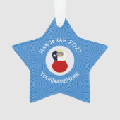 Chileense Angel Chanoeka Vlag gepersonaliseerd Ornament (voorkant)