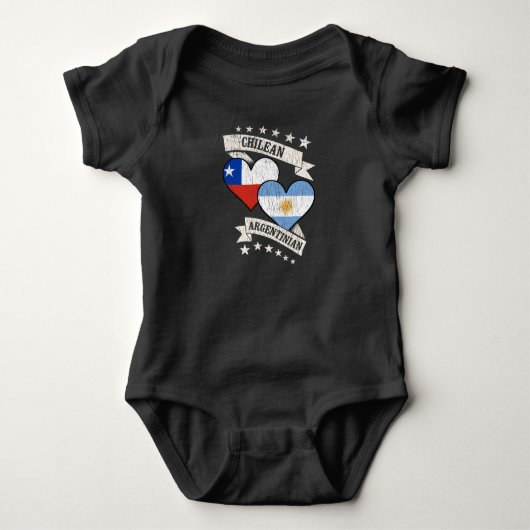 Chileense Argentijnse hartvlaggen Chili Argentinië Romper (Voorkant)