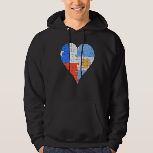 Chileense Argentijnse vlag hart Hoodie (Voorkant)
