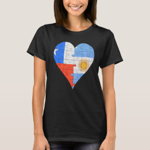 Chileense Argentijnse vlag hart T-shirt