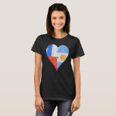 Chileense Argentijnse vlag hart T-shirt (Voorkant volledig)