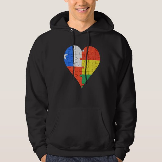 Chileense Boliviaanse vlag hart Hoodie (Voorkant)