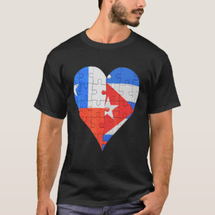 Chileense Cubaanse vlag hart T-shirt