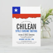 Chileense cuisine | Flag White Invite Kaart (Staand voorkant)