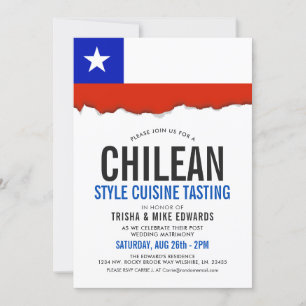 Chileense cuisine   Flag White Invite Kaart