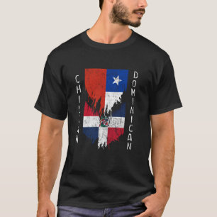 Chileense Dominicaanse vlaggen gescheurd Chili Dom T-shirt