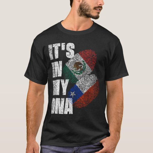 Chileense en Mexicaanse DNA-vlag Mix erfgoed T-shirt (Voorkant)